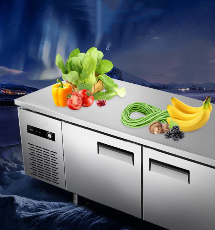 1.2m Stainless Steel Refrigerated Base Kitchen Worktop Freezer Cooler