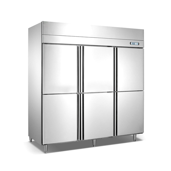 Six Door Air Cool Upright Freezer/ Chiller Dual-Temperature Stainless Steel Reach-In Refrigerator