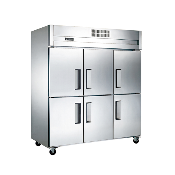 Six Door Air Cool Upright Freezer/ Chiller Dual-Temperature Stainless Steel Reach-In Refrigerator