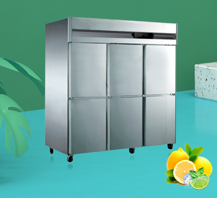 Six Door Air Cool Upright Freezer/ Chiller Dual-Temperature Stainless Steel Reach-In Refrigerator