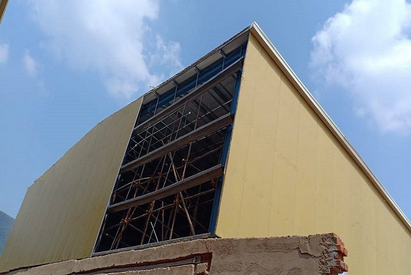 Rockwool wall panel installation for furniture factory in India