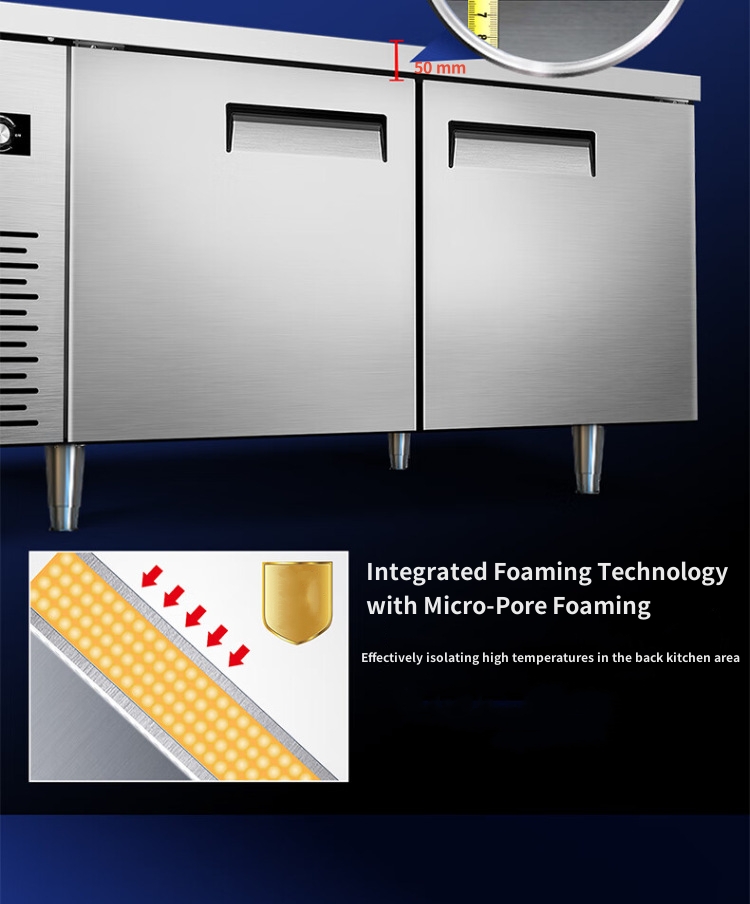 1.2m Stainless Steel Refrigerated Base Kitchen Worktop Freezer Cooler