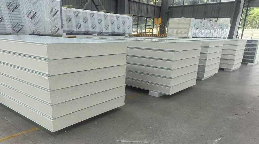 BRD PU Sandwich Panel wall system installed for thermal insulation and hygienic factory zoning.