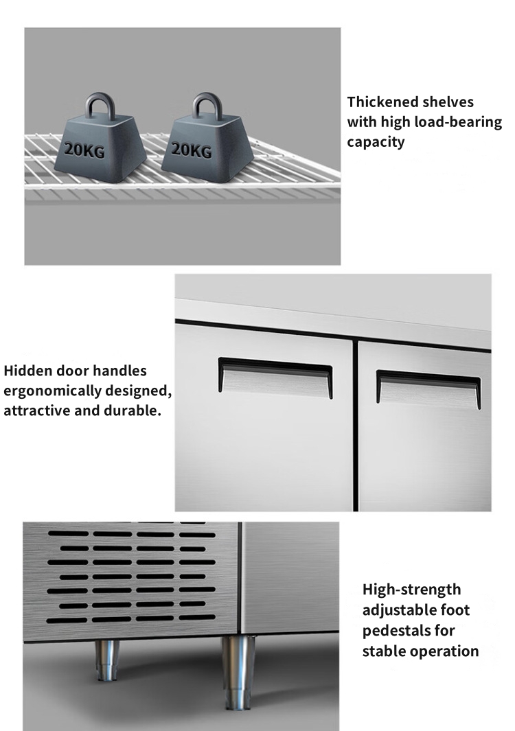 1.2m Stainless Steel Refrigerated Base Kitchen Worktop Freezer Cooler