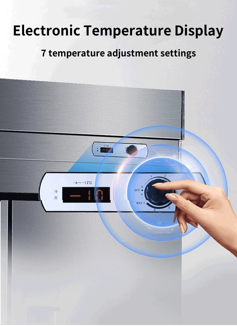 Four Door Air Cool Upright Freezer/Chiller Dual-Temperature Stainless Steel Reach-In Refrigerator